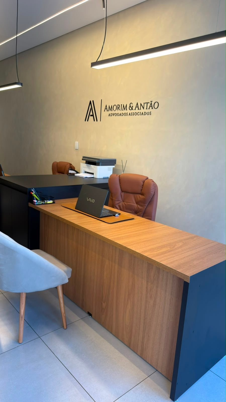 Estação de atendimento do escritório